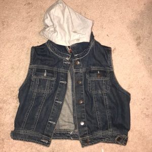 Blue Jean Vest w/ hood